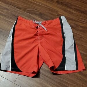 Speedo Red and Black Swim Board Shorts